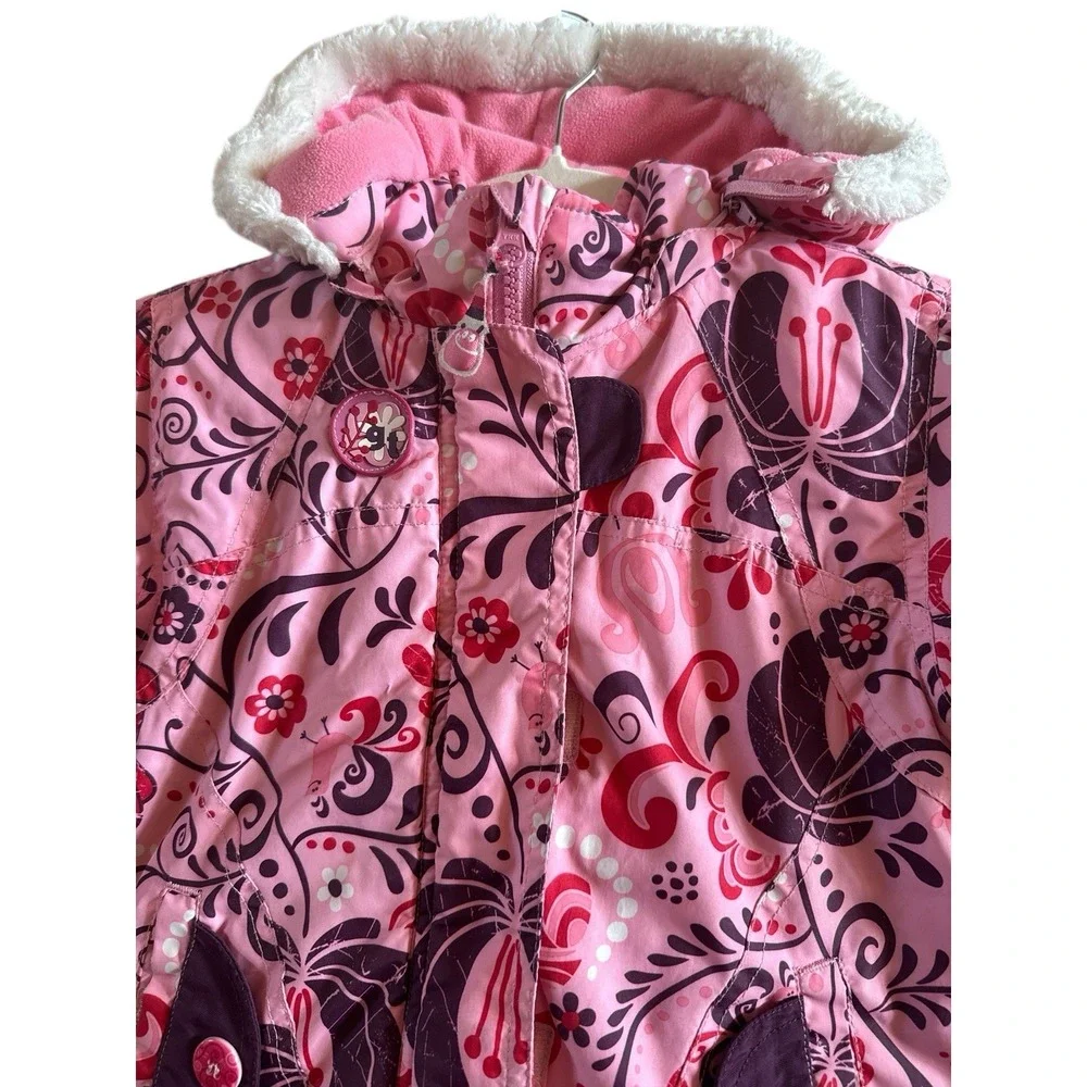 Gagou Tagou Girl's Whimsical‎ Hooded Toddler Winter Coat 2T Pink Purple Nature